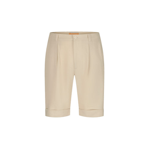 Rivieras European Union Beige Cuffed Shorts apparel handmade in Spain.