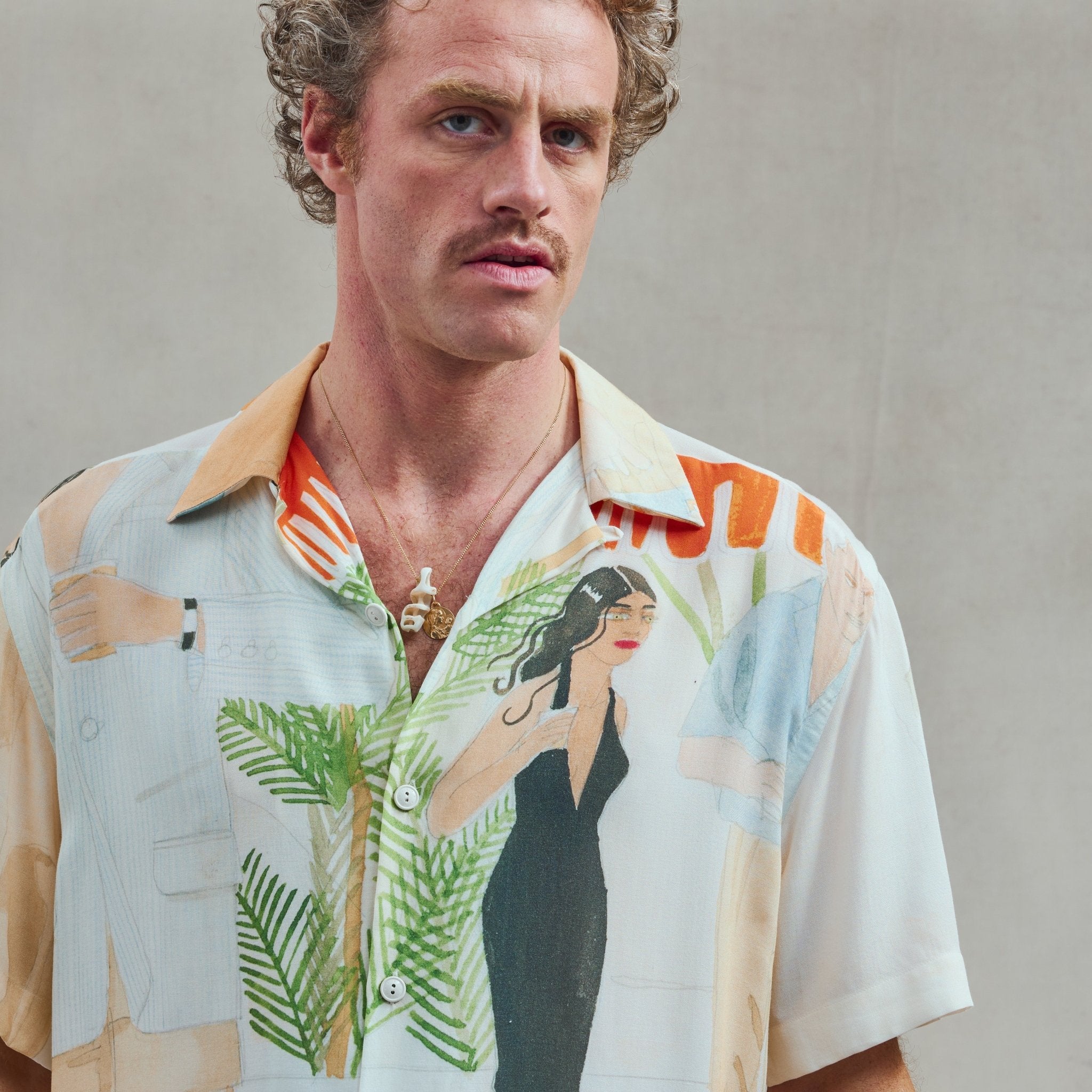 Rivieras European Union Printed Cocktail Shirt apparel handmade in Spain.