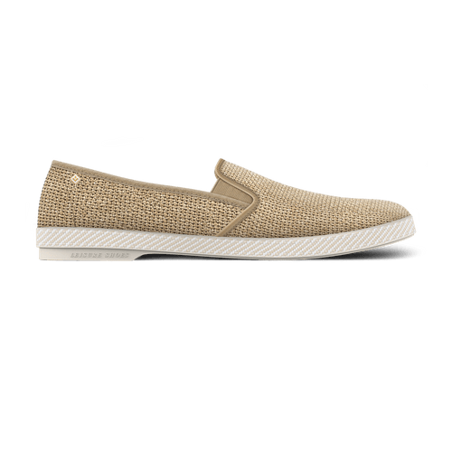 Rivieras Leisure shoes Beige Raffia Slip - On Loafer 1311 Mocassin handmade in Spain.
